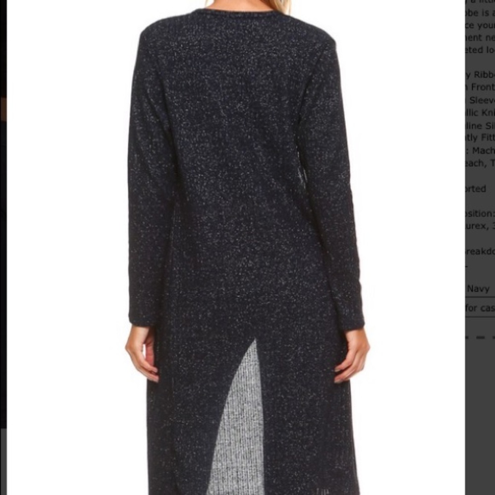 Yelete | Long Sleeve Cardigan Navy Blue Shimmer - Picture 3 of 3
